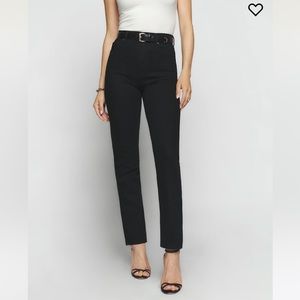 Reformation Liza Ultra High Rise Straight Black Jeans